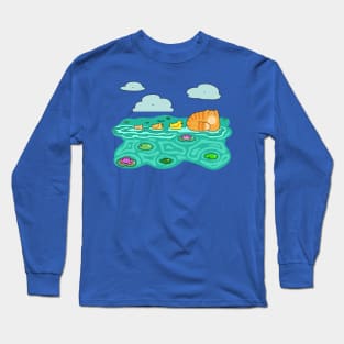 Mama Cat and her Ducklings Long Sleeve T-Shirt